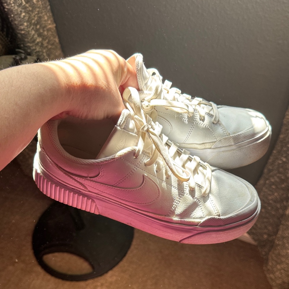Nike Women’s Cream/White Platform Sneakers